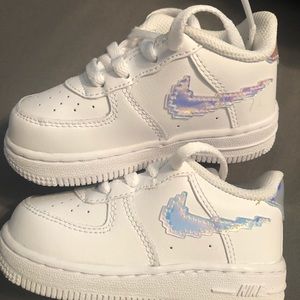 Brand new Air Force 1s/white & metallic